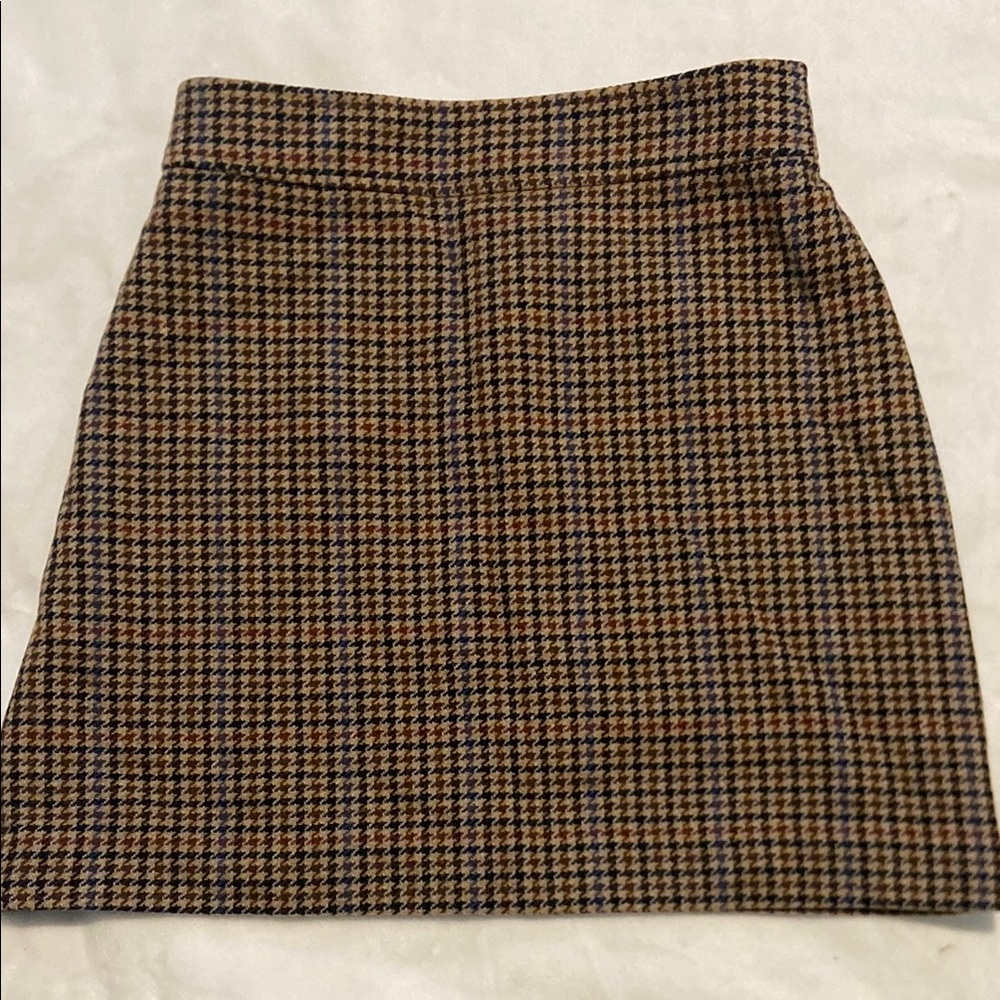 J. Crew Factory Houndstooth Skirt - Brown and Black